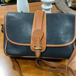 VTG Dooney & Bourke All Weather Leather Crossbody Black and Tan